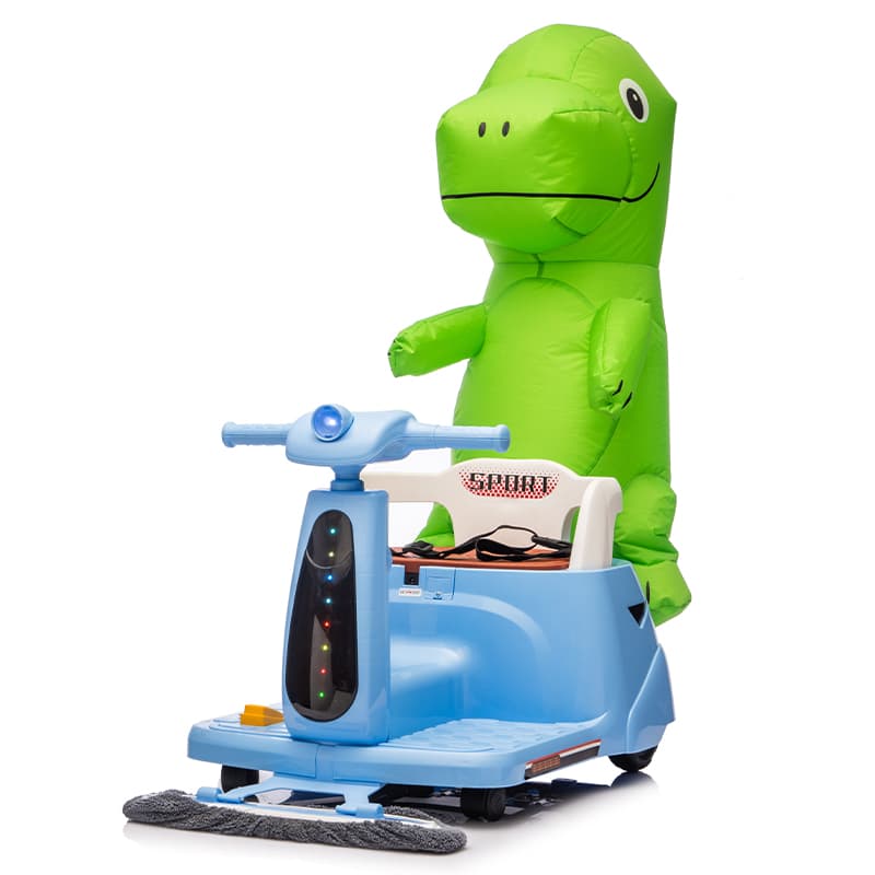 12V Kids Ride-On Sweeper with 360-degree rotation