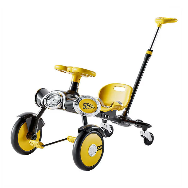 Kinder-Pedal-Drift-Auto mit Schiebegriff und 4 Rädern Go-Kart